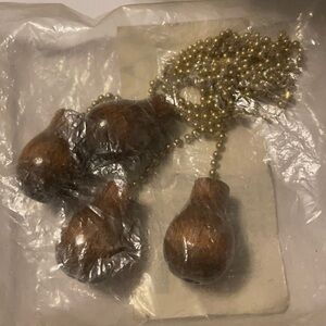 Wood knob natural 12 inch chain four pack